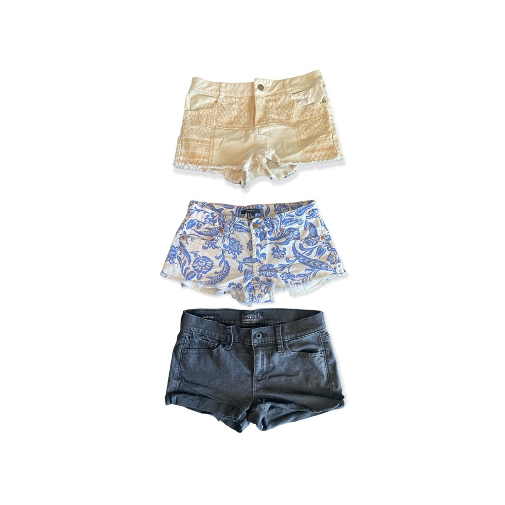 3 Jean shorts, all together girl teen junior jeans woman